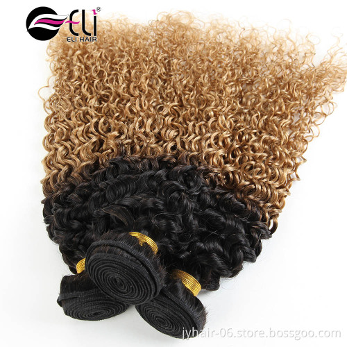 100% human hair remy brazilian hair weave 1b 27 ombre color hair Bundles